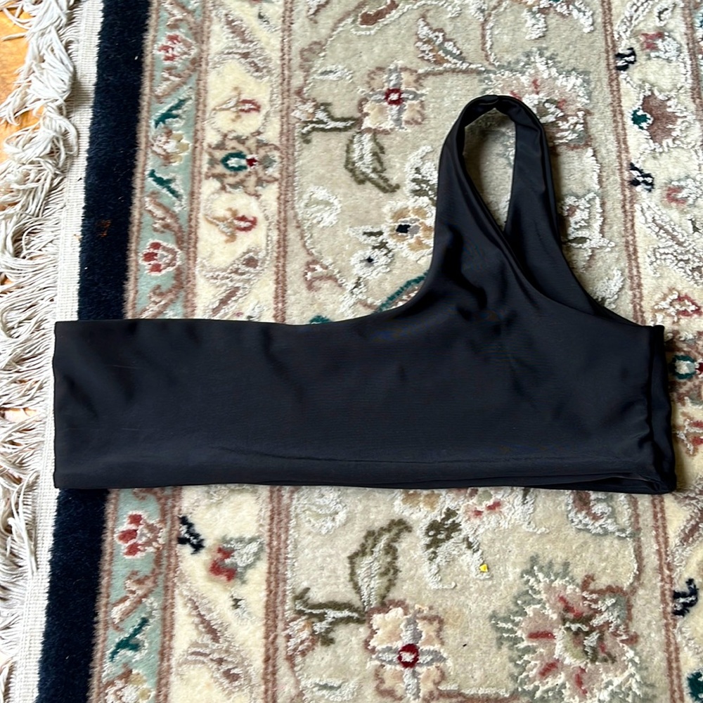 One Shoulder Black Bikini Top